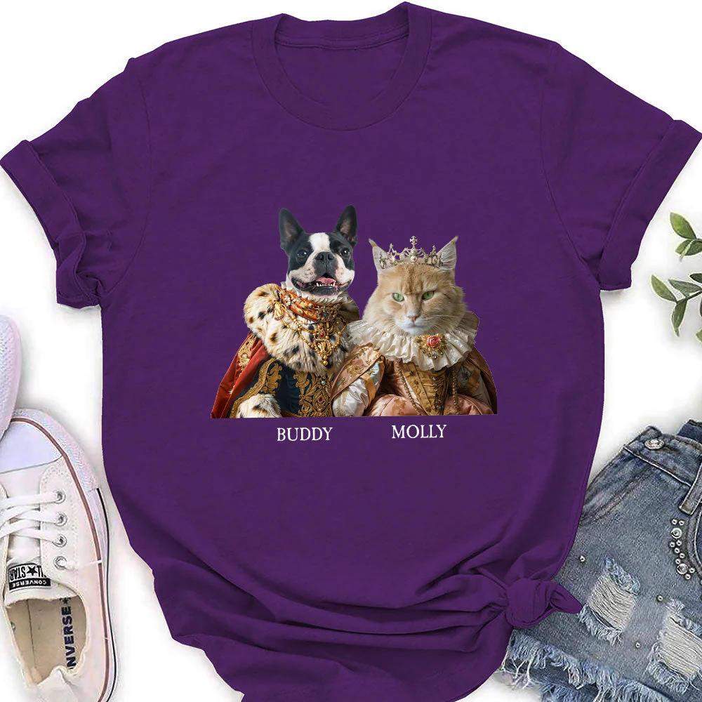Custom Royal Pet Portrait - Personalized Custom Women's T-shirt - Image 3