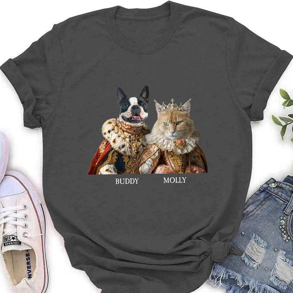 Custom Royal Pet Portrait - Personalized Custom Women's T-shirt - Image 4