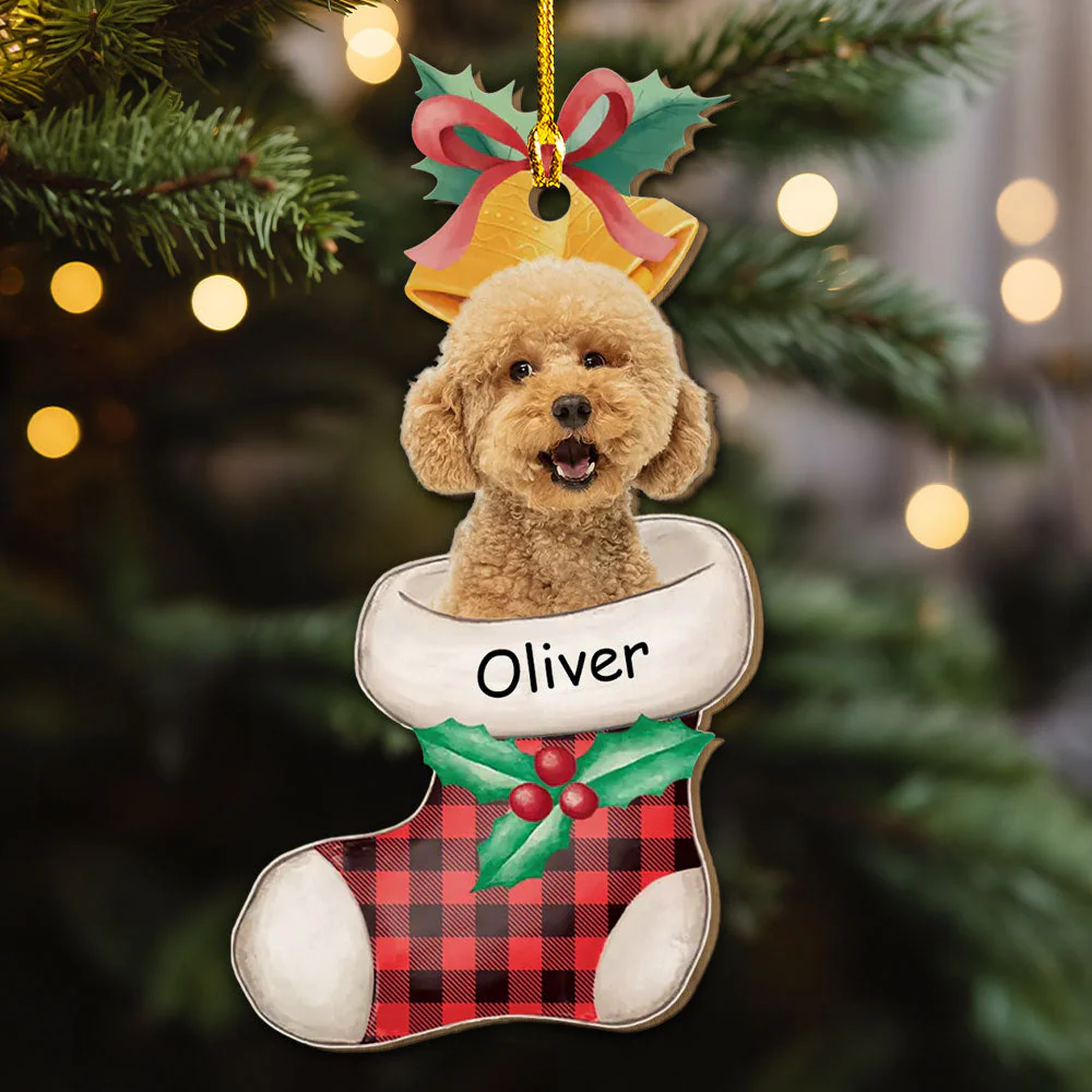 Custom Stocking Photo - Personalized Custom 1-layered Wood Ornament - Image 3