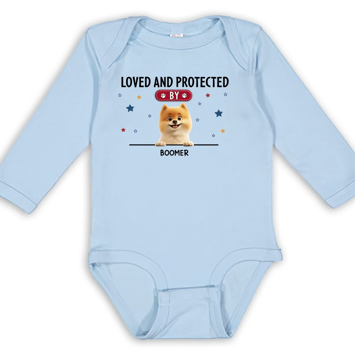 Cute Baby Is Loved And Protected - Personalized Custom Long Sleeve Baby Onesie - Image 8