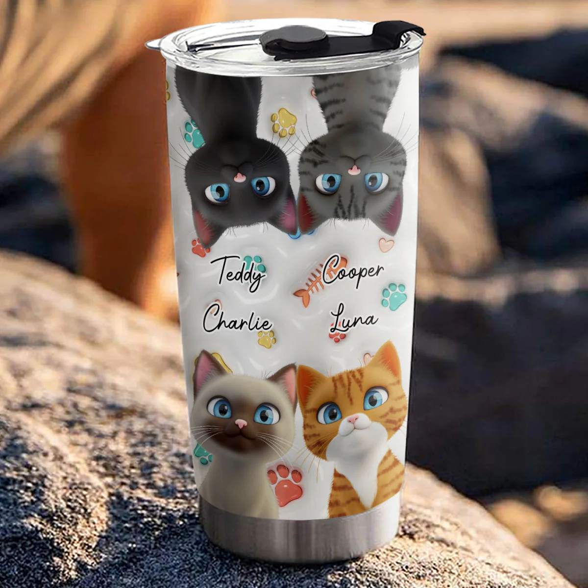 Cute Cat Baby - Personalized Custom 3D Inflated Effect Tumbler - Image 2