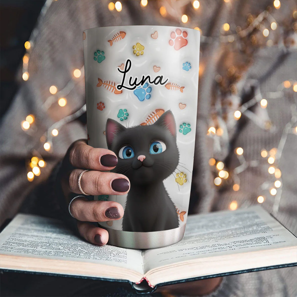 Cute Cat Baby - Personalized Custom 3D Inflated Effect Tumbler - Image 3