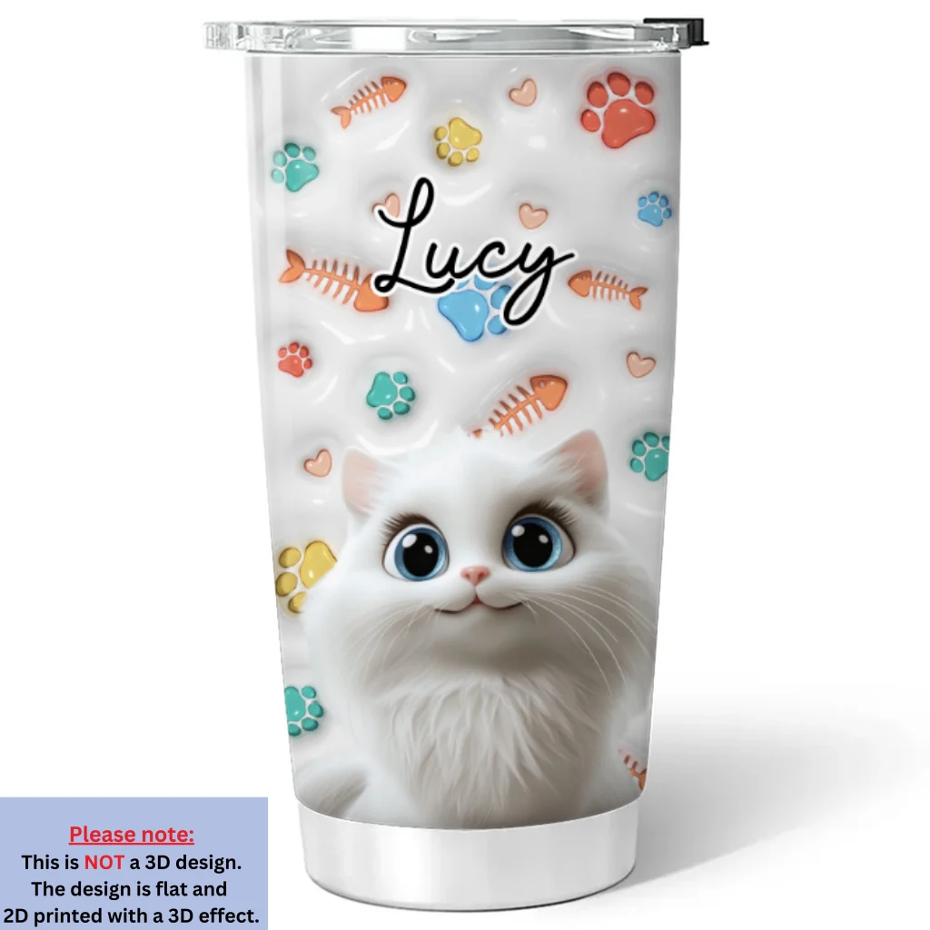 Cute Cat Baby - Personalized Custom 3D Inflated Effect Tumbler - Image 5