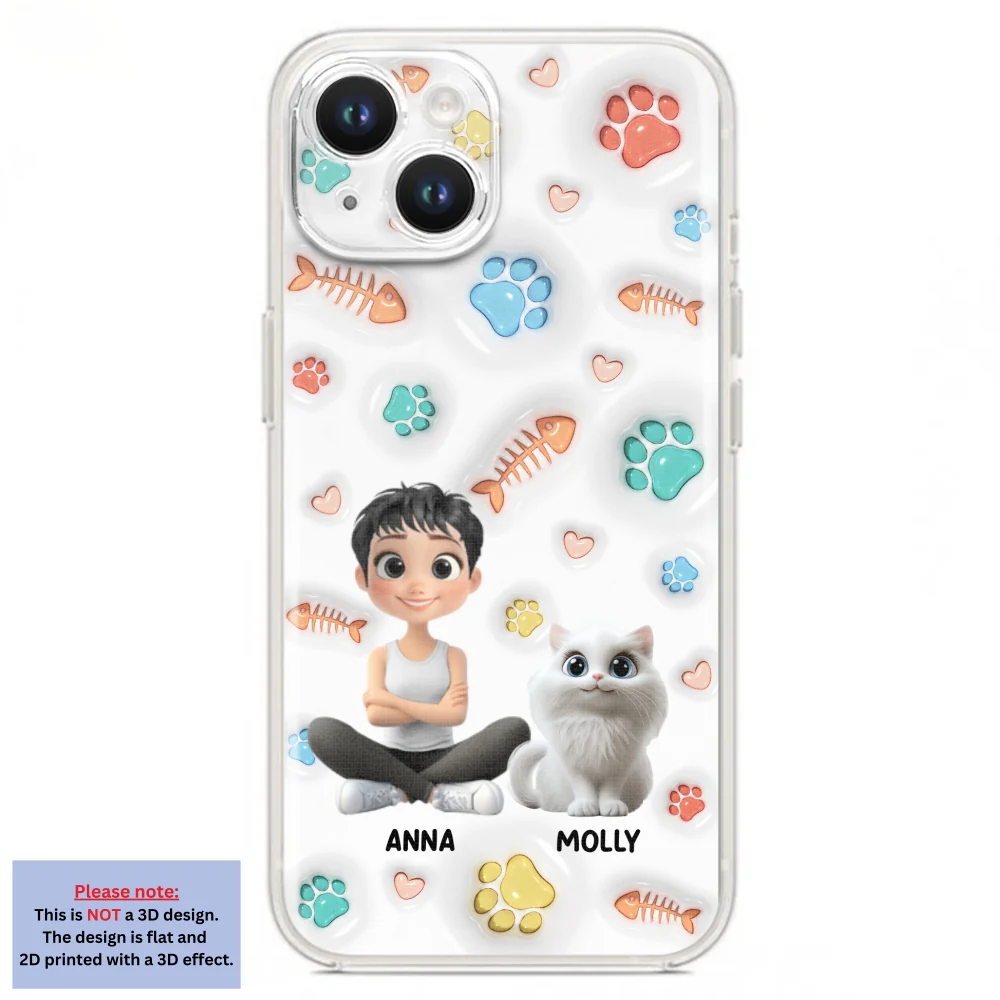 Cute Cat Mom Paw - Personalized Custom 3D Inflated Effect Phone Case - Image 15