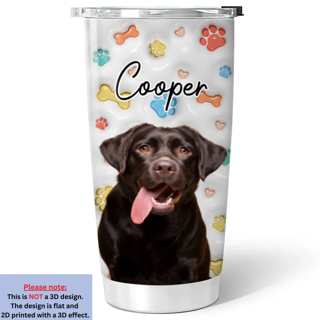 Cute Dog Baby Photo - Personalized Custom 3D Inflated Effect Tumbler - Image 4