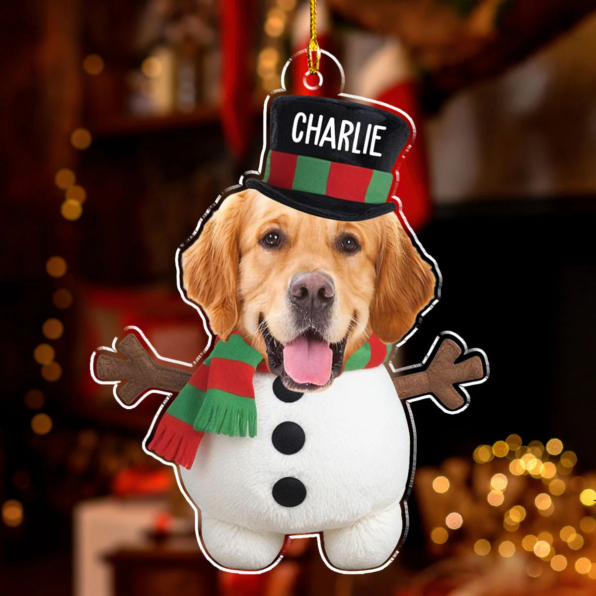 Cute Dog Face - Personalized Custom Acrylic Ornament - Image 2