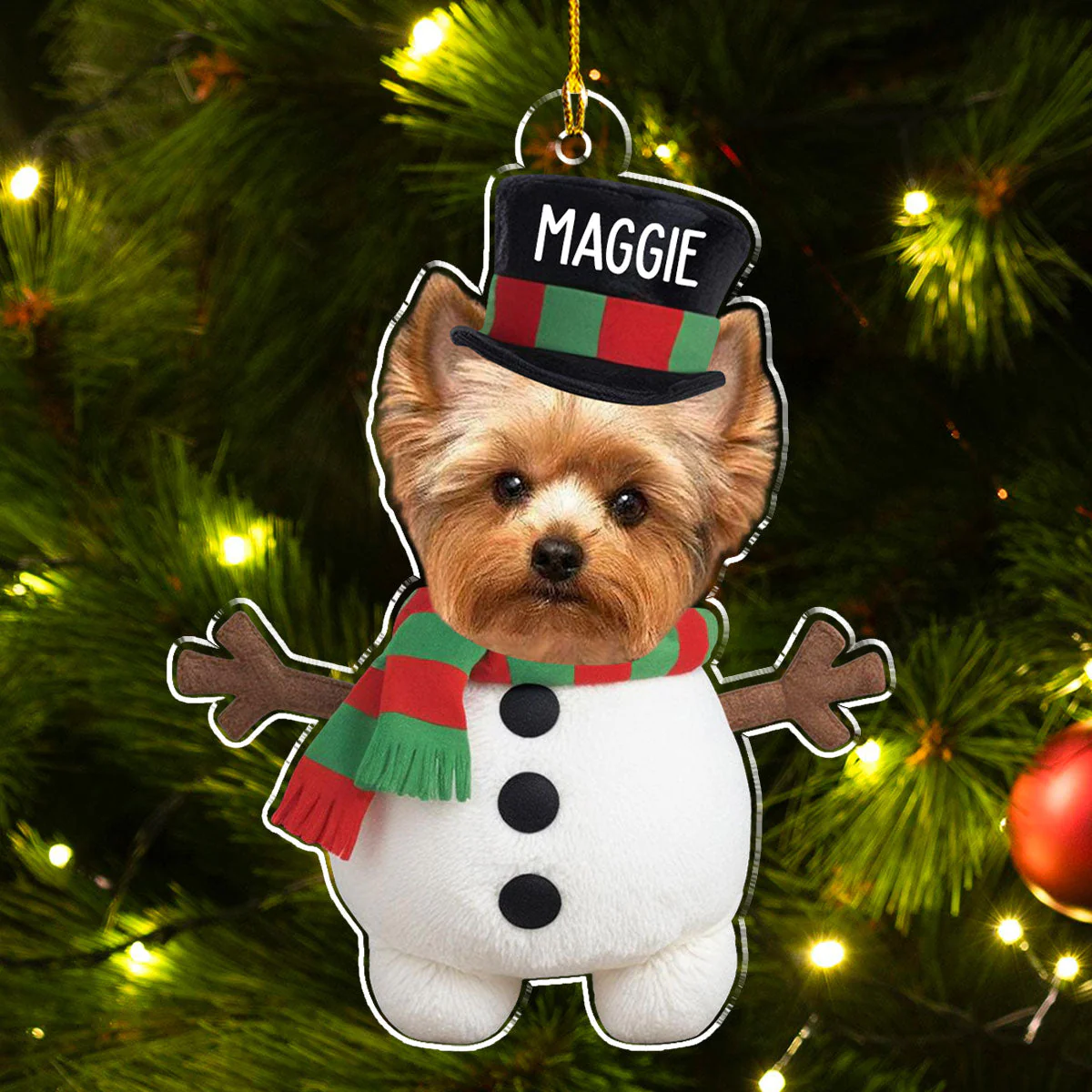 Cute Dog Face - Personalized Custom Acrylic Ornament - Image 3