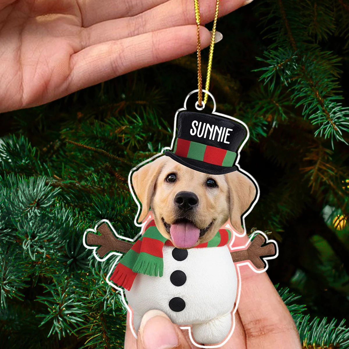 Cute Dog Face - Personalized Custom Acrylic Ornament - Image 4