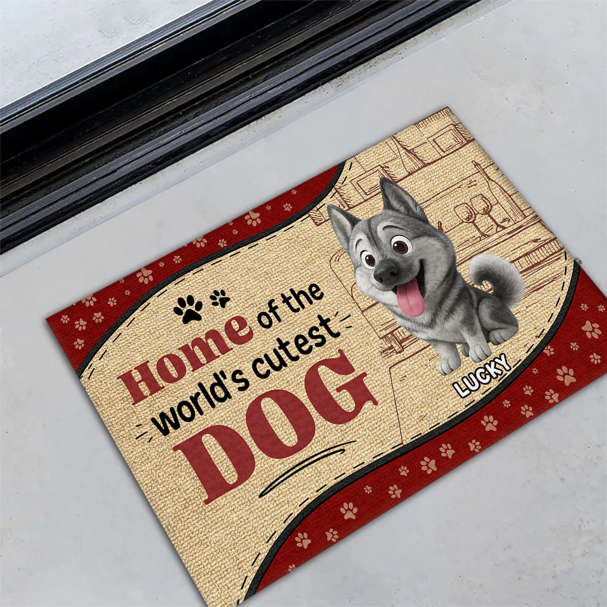 Cutest Dog - Personalized Custom Doormat - Image 3