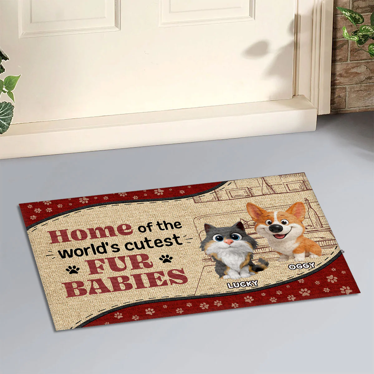 Cutest Fur Babies - Personalized Custom Doormat - Image 2