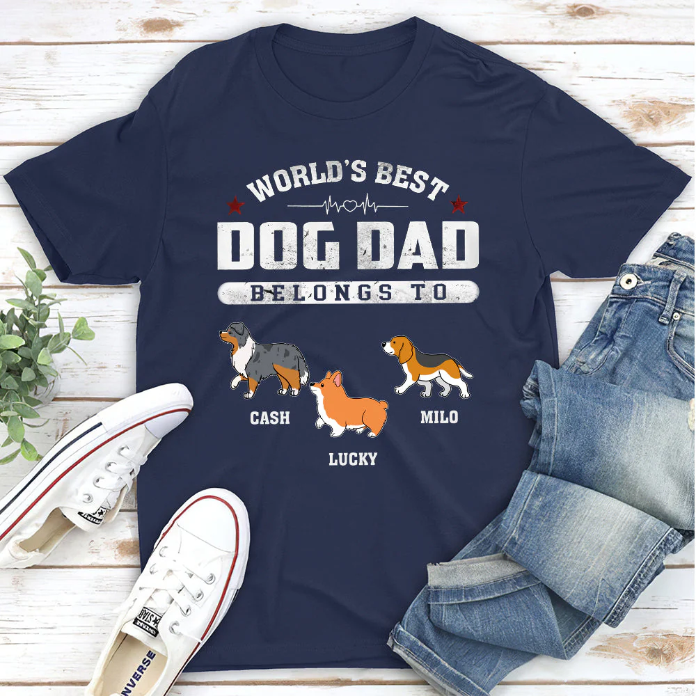 Dad Belongs To - Personalized Custom Unisex T-shirt - Image 5