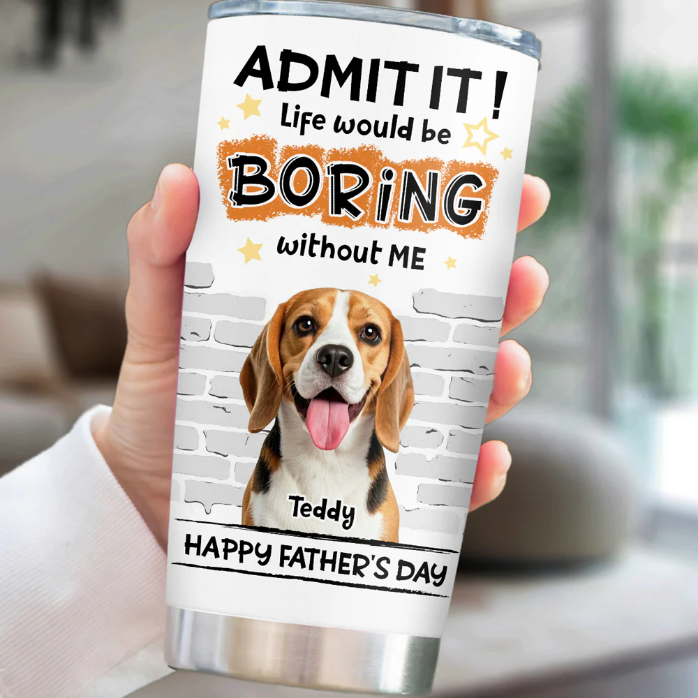 Dad Cannot Live Without Me Photo - Personalized Custom Tumbler - Image 2