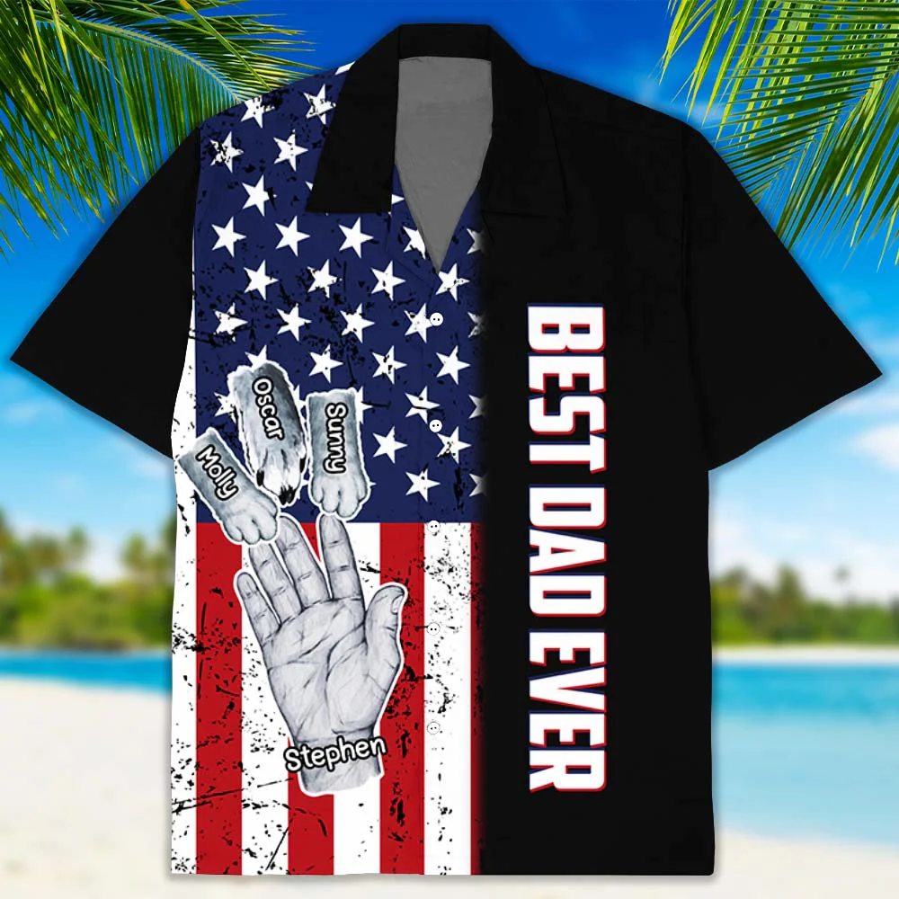 Dad Hand - Personalized Custom Hawaiian Shirt - Image 3