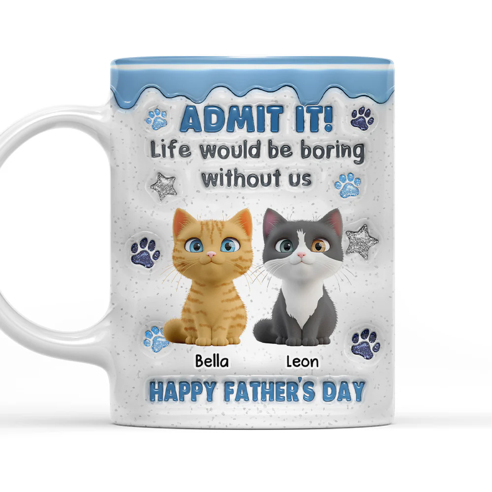 Dad Has No Choice Cat Version - Personalized Custom 3D Inflated Effect Coffee Mug