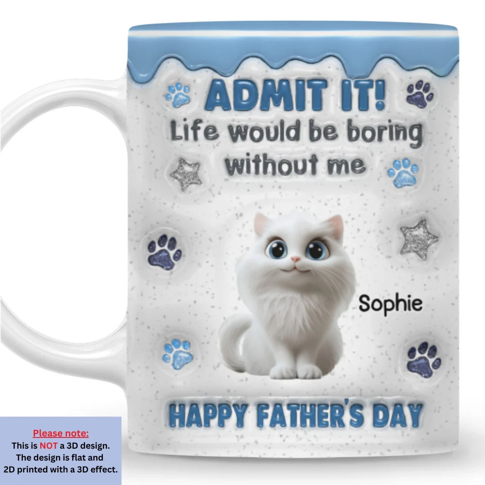 Dad Has No Choice Cat Version - Personalized Custom 3D Inflated Effect Coffee Mug - Image 6