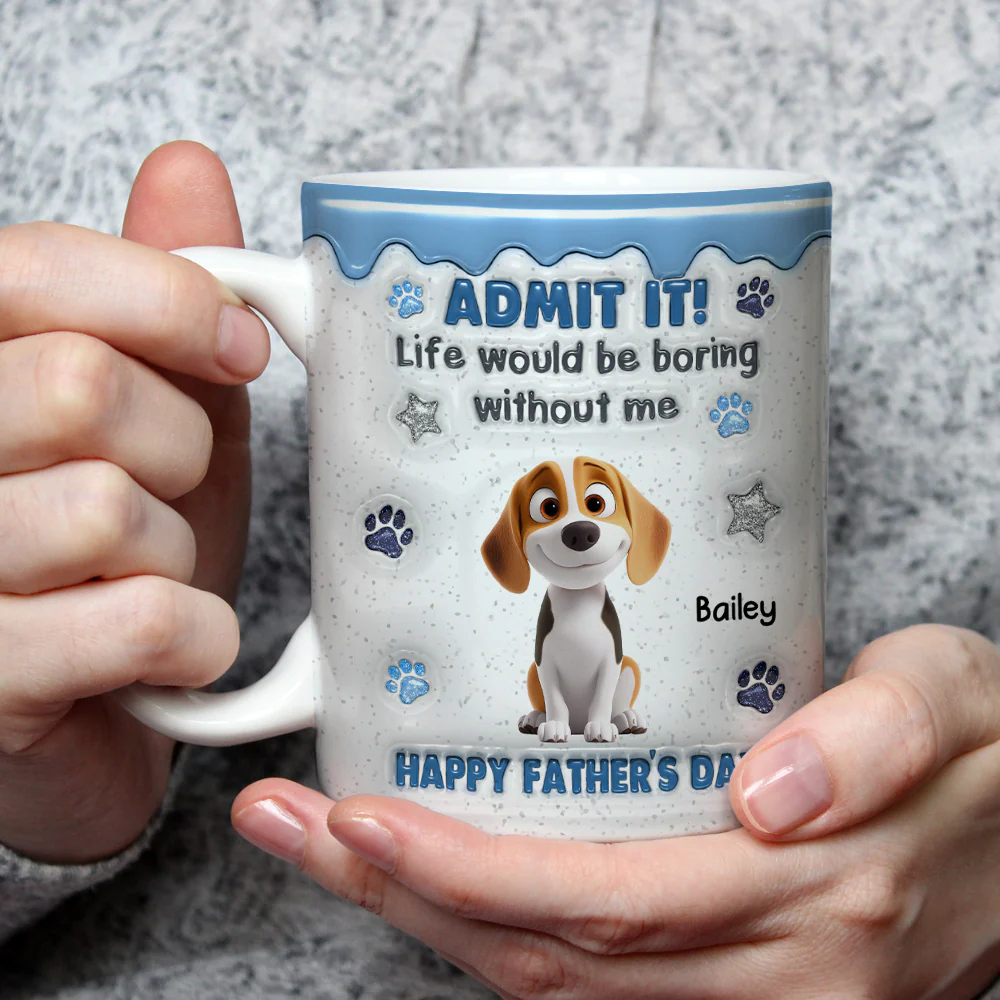 Dad Has No Choice Pet Version - Personalized Custom 3D Inflated Effect Coffee Mug - Image 2