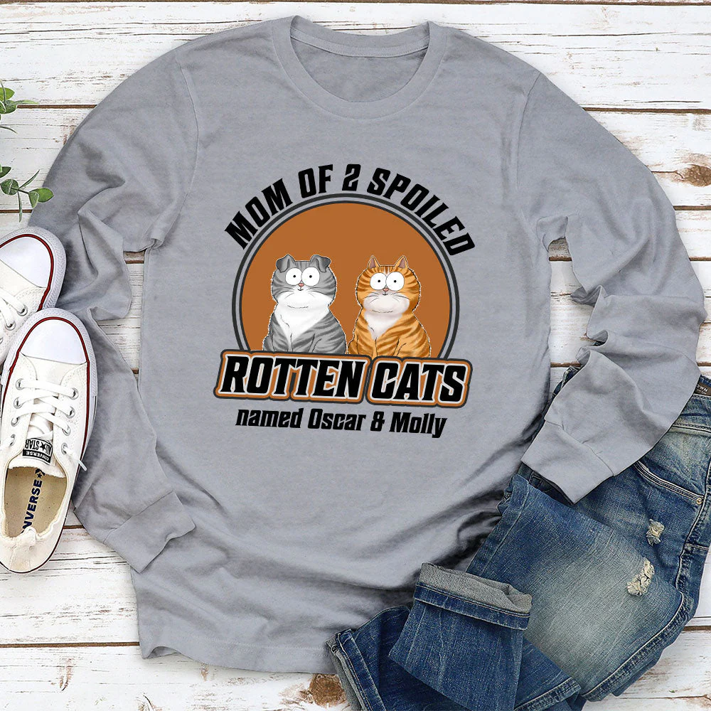 Dad Mom Spoiled Dog Pet Version - Personalized Custom Long Sleeve T-shirt - Image 3