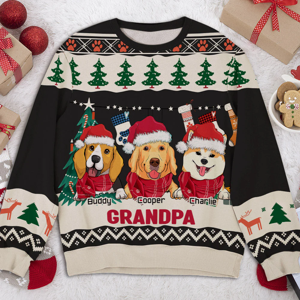 Dad Mom Winter - Personalized Custom All-Over-Print Sweatshirt - Image 3