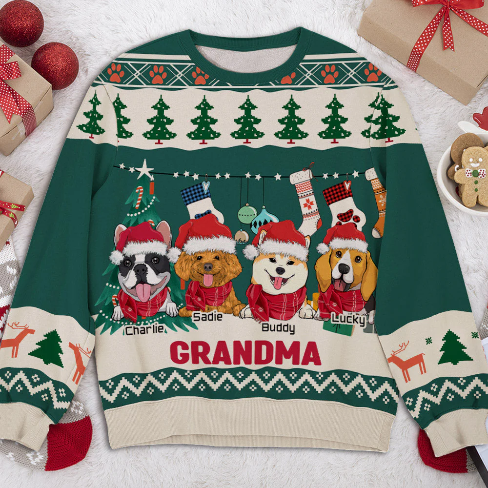 Dad Mom Winter - Personalized Custom All-Over-Print Sweatshirt - Image 4