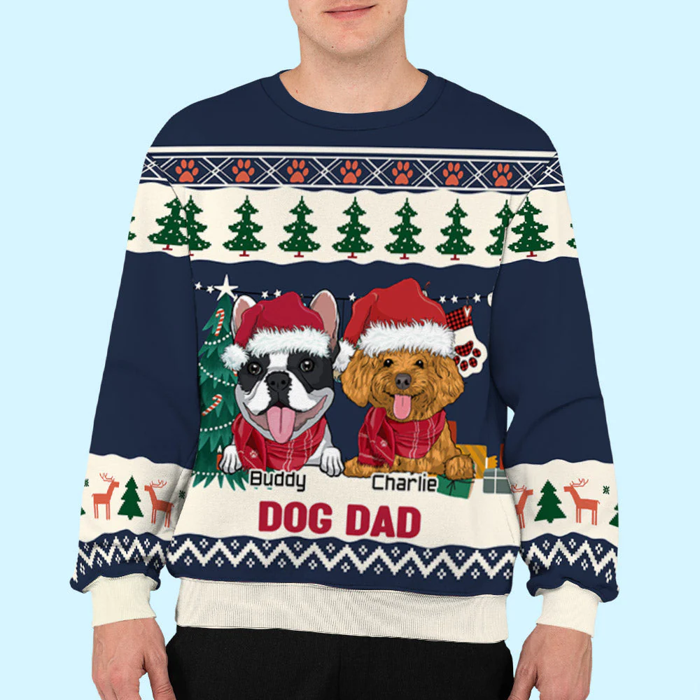 Dad Mom Winter - Personalized Custom All-Over-Print Sweatshirt - Image 6