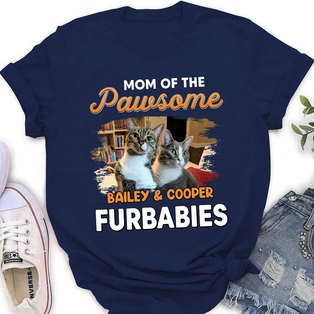 Dad Of Furbabies - Personalized Custom Women's T-shirt - Image 2