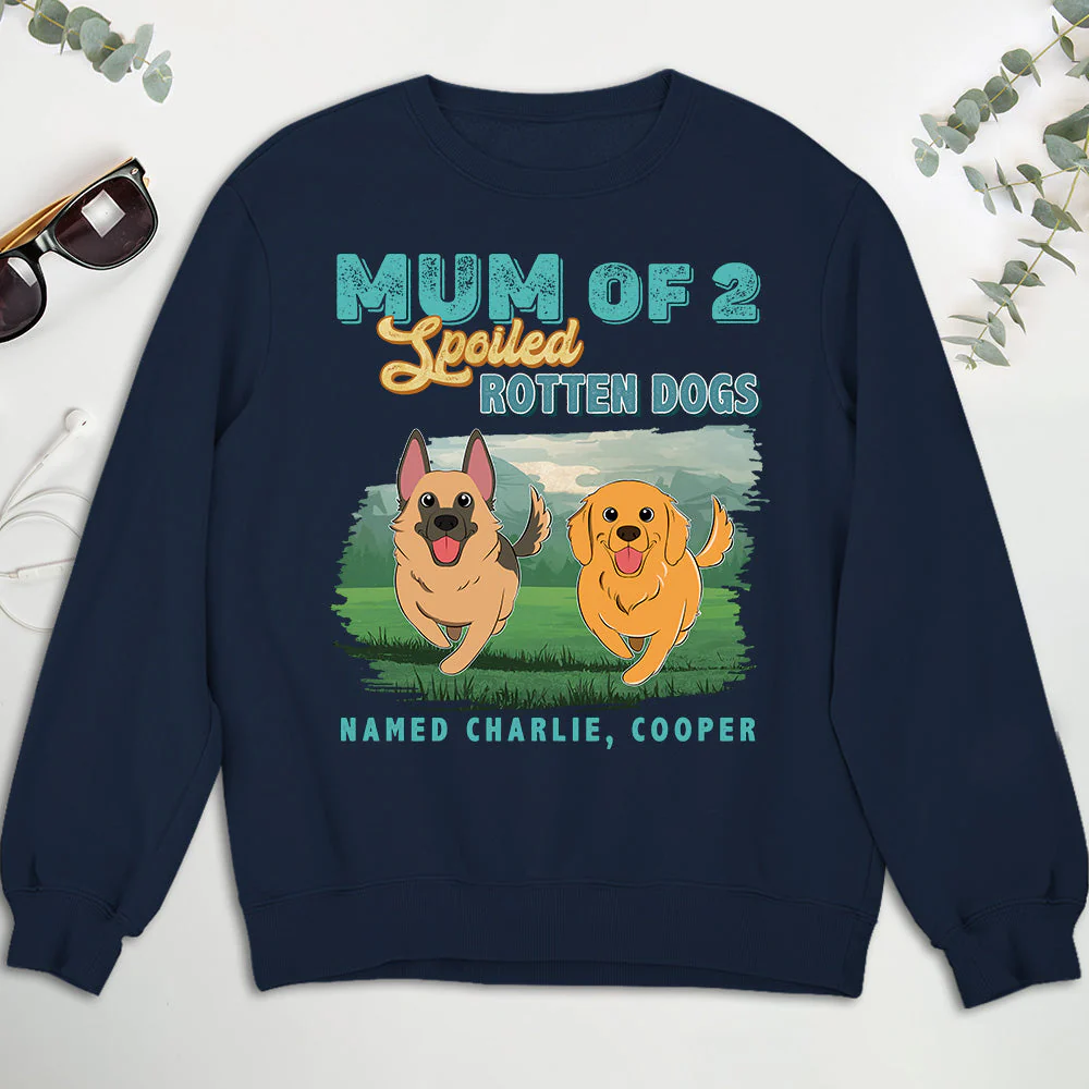 Dad Of Spoiled Rotten Dogs - Personalized Custom Sweatshirt - Image 2