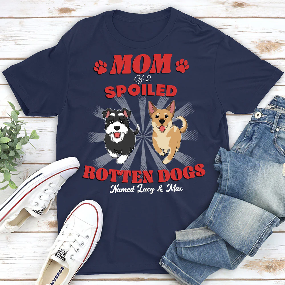 Dad Of Spoiled Rotten Dogs Version 2 - Personalized Custom Unisex T-shirt - Image 3