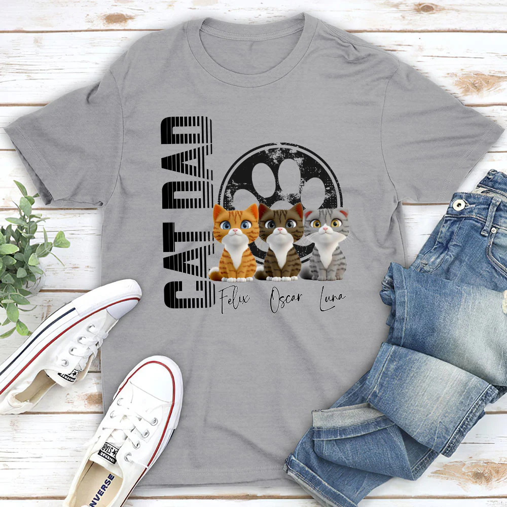 Dad Of The Cats - Personalized Custom Unisex T-Shirt - Image 5