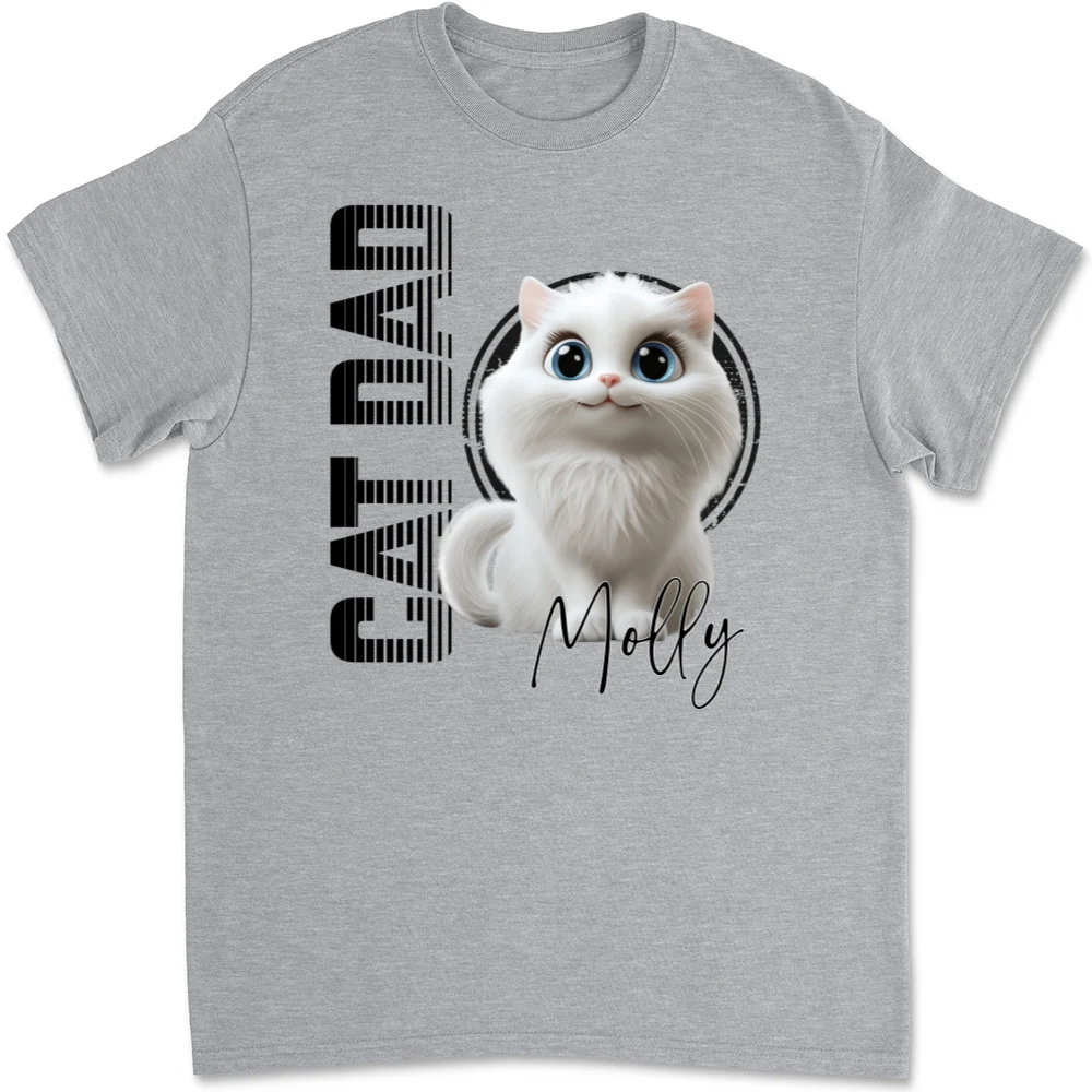 Dad Of The Cats - Personalized Custom Unisex T-Shirt - Image 9