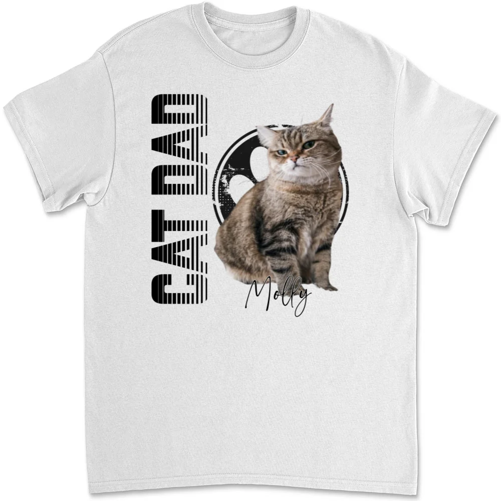 Dad Of The Cats Photo - Personalized Custom Unisex T-Shirt - Image 6