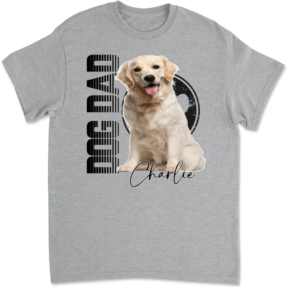 Dad Of The Dogs Photo - Personalized Custom Unisex T-shirt - Image 7