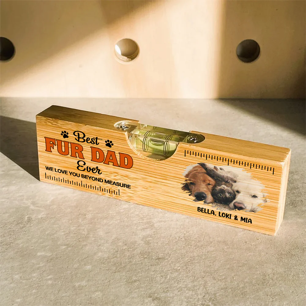 Dad We Love You Photo - Personalized Custom Wooden Spirit Level Bottle Opener - Image 5