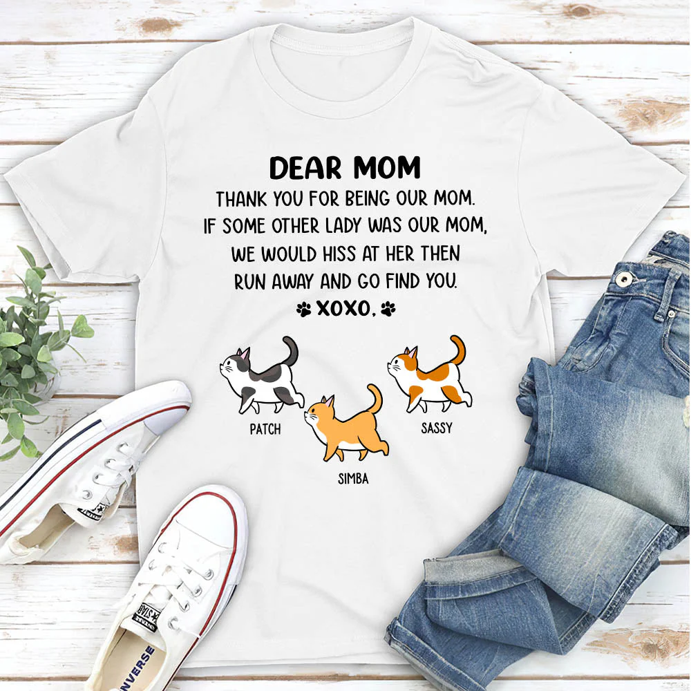 Dear Cat Mom - Personalized Custom Unisex T-shirt - Image 2