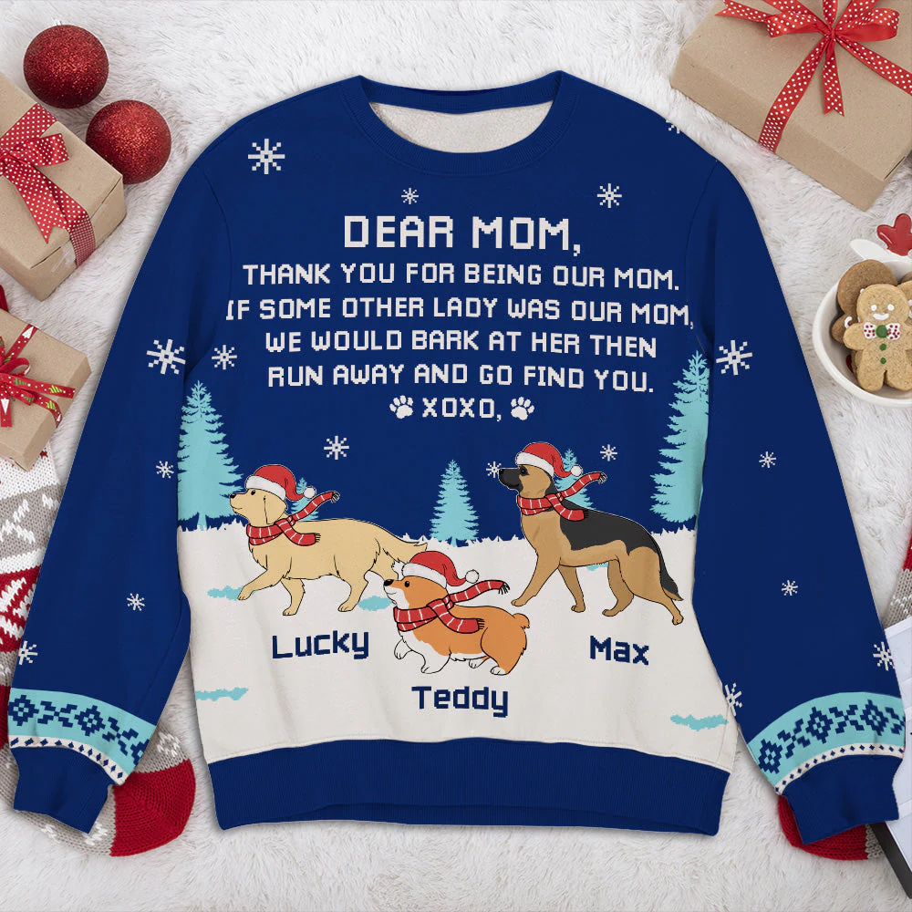 Dear Dad Mom Xoxo - Personalized Custom All-Over-Print Sweatshirt - Image 3