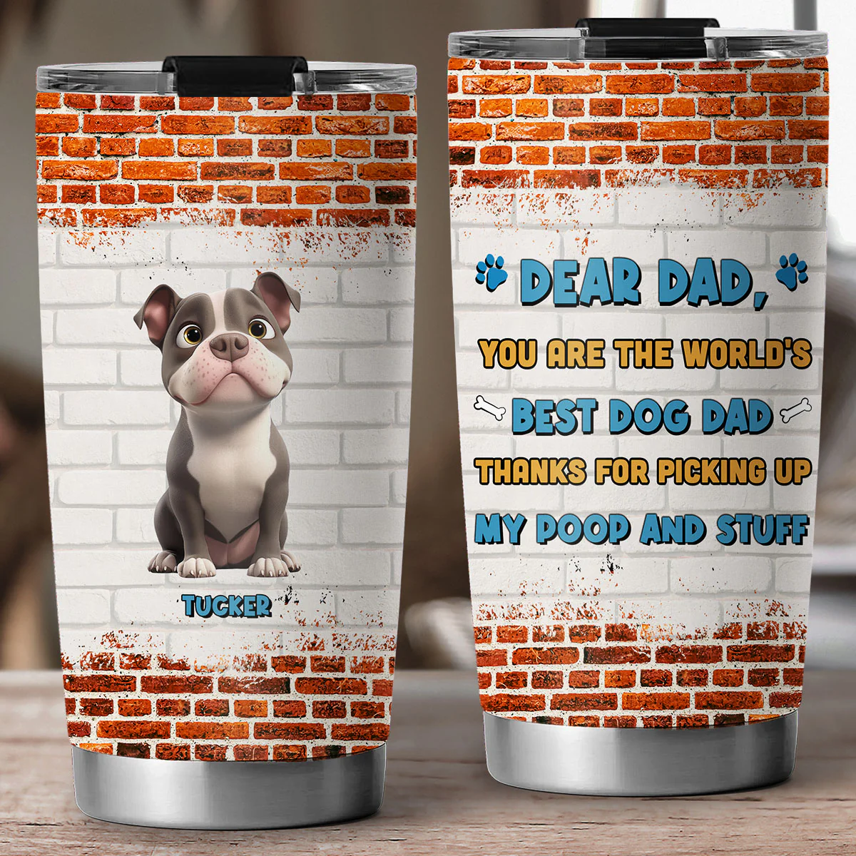 Dear Dad - Personalized Custom Tumbler - Image 2