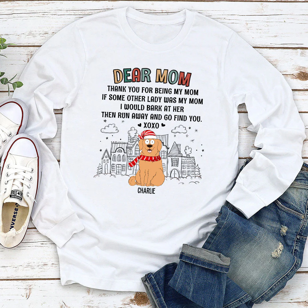 Dear Dad XOXO  - Personalized Custom Long Sleeve T-shirt - Image 2