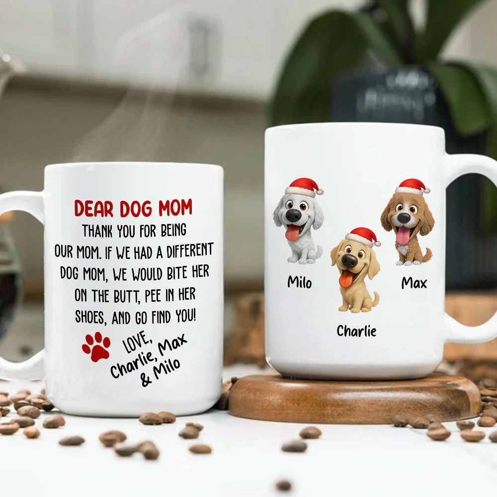 Dear Dog Mom - Personalized Custom Coffee Mug - Image 5
