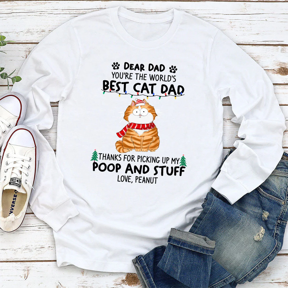 Dear Mom Cat Funny - Personalized Custom Long Sleeve T-shirt - Image 2