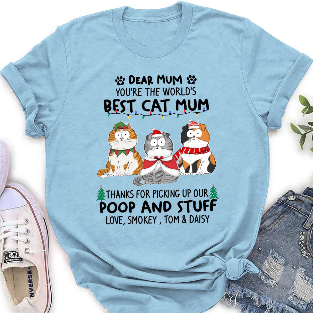 Dear Mom Cat Funny - Personalized Custom Women's T-shirt - Image 3