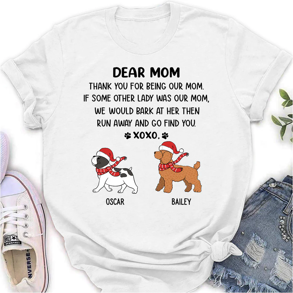 Dear Mom/Dad Xoxo Christmas - Personalized Custom Women's T-shirt - Image 2