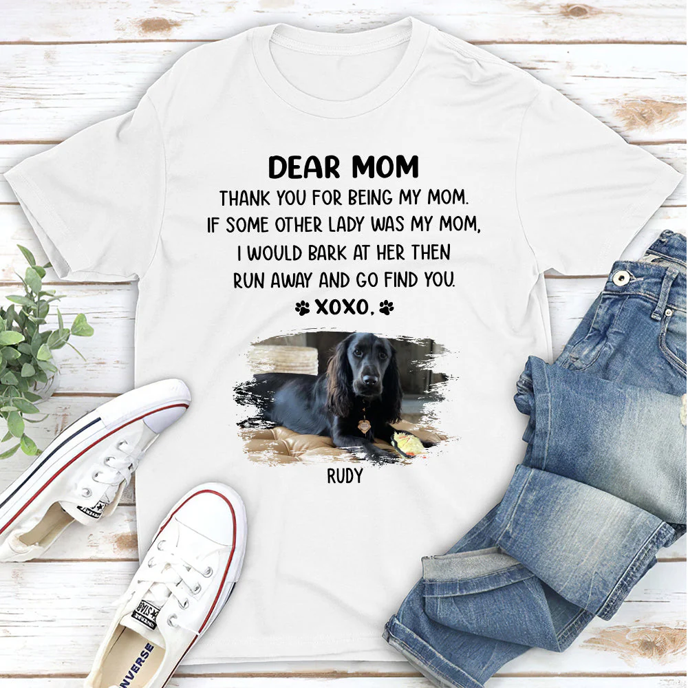 Dear Mom Xoxo Photo - Personalized Custom Unisex T-shirt - Image 3