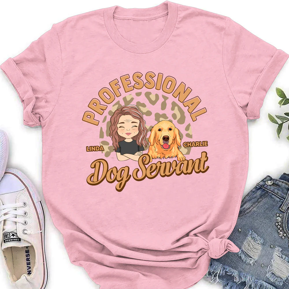 Dedicated Dog Servant - Personalized Custom Women's T-shirt - Image 2