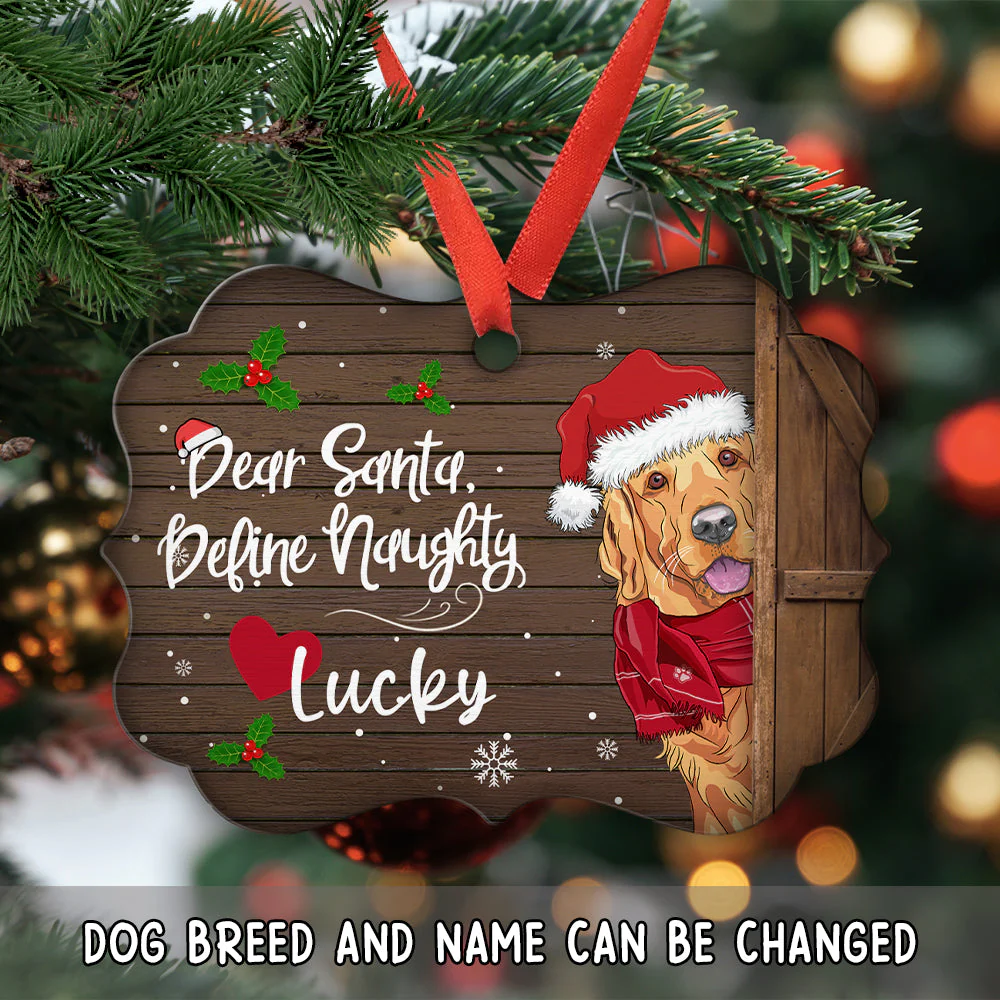 Define Naughty Dog - Personalized Custom Aluminum Ornament - Image 3
