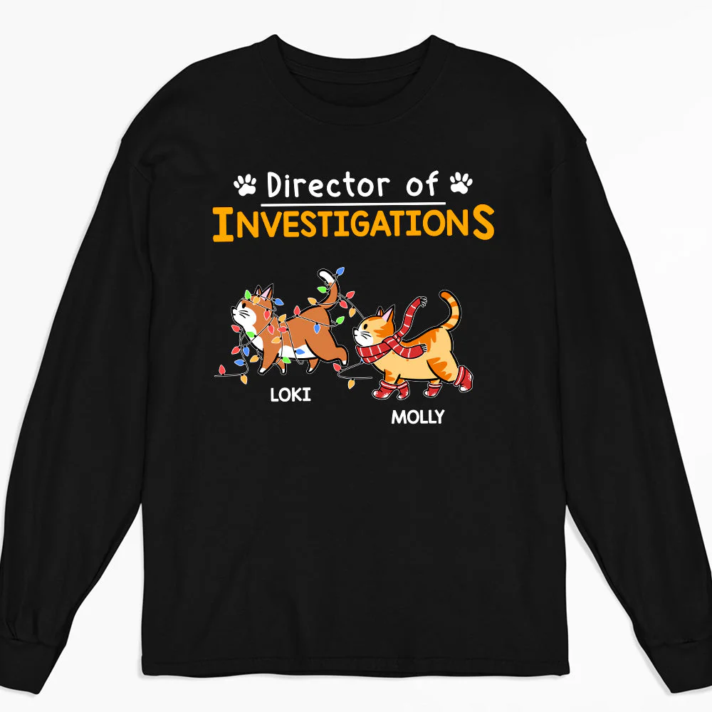 Director Of Investigation- Personalized Custom Long Sleeve T-shirt - Image 3