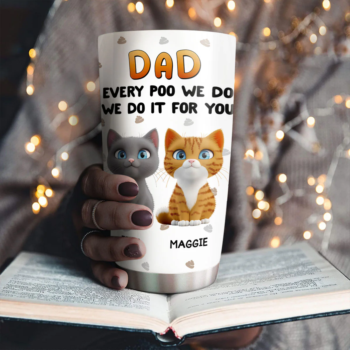Do It For You Cat Dad Mom - Personalized Custom Tumbler - Image 3