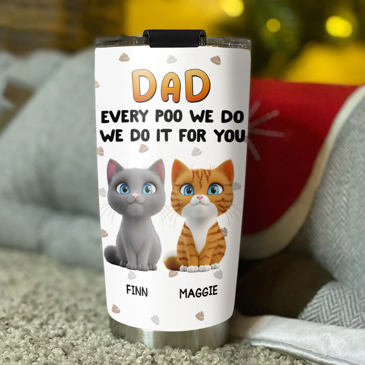Do It For You Cat Dad Mom - Personalized Custom Tumbler - Image 4