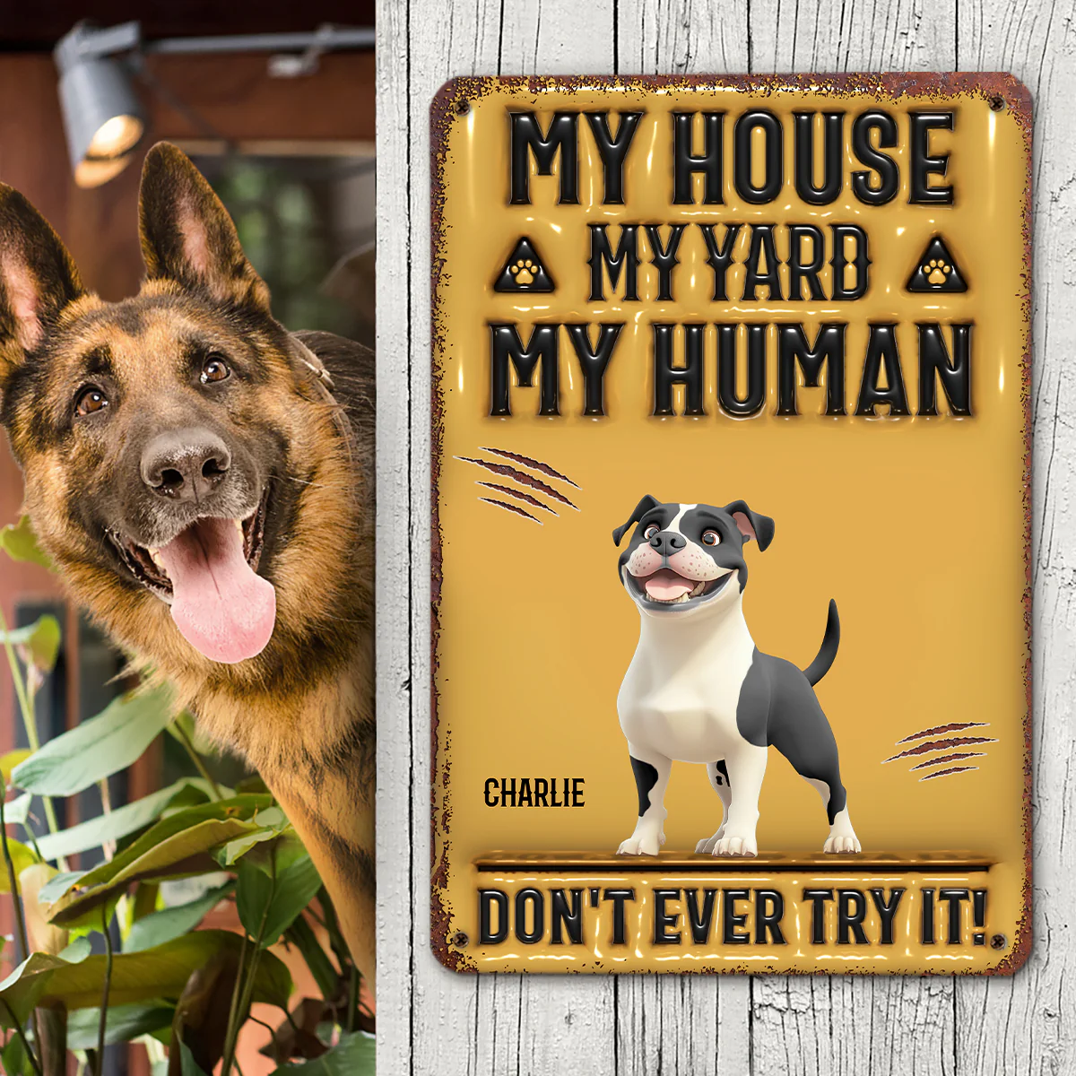 Do Not Give A Try - Personalized Custom 3D Inflated Effect Metal Sign - Image 2
