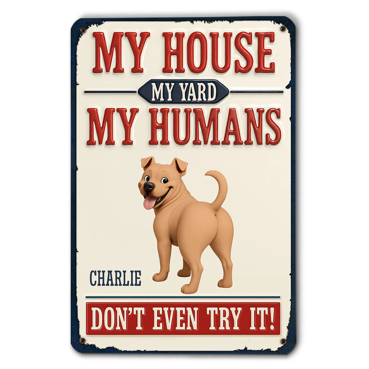 Do Not Try It Human - Personalized Custom 3D Inflated Effect Metal Sign