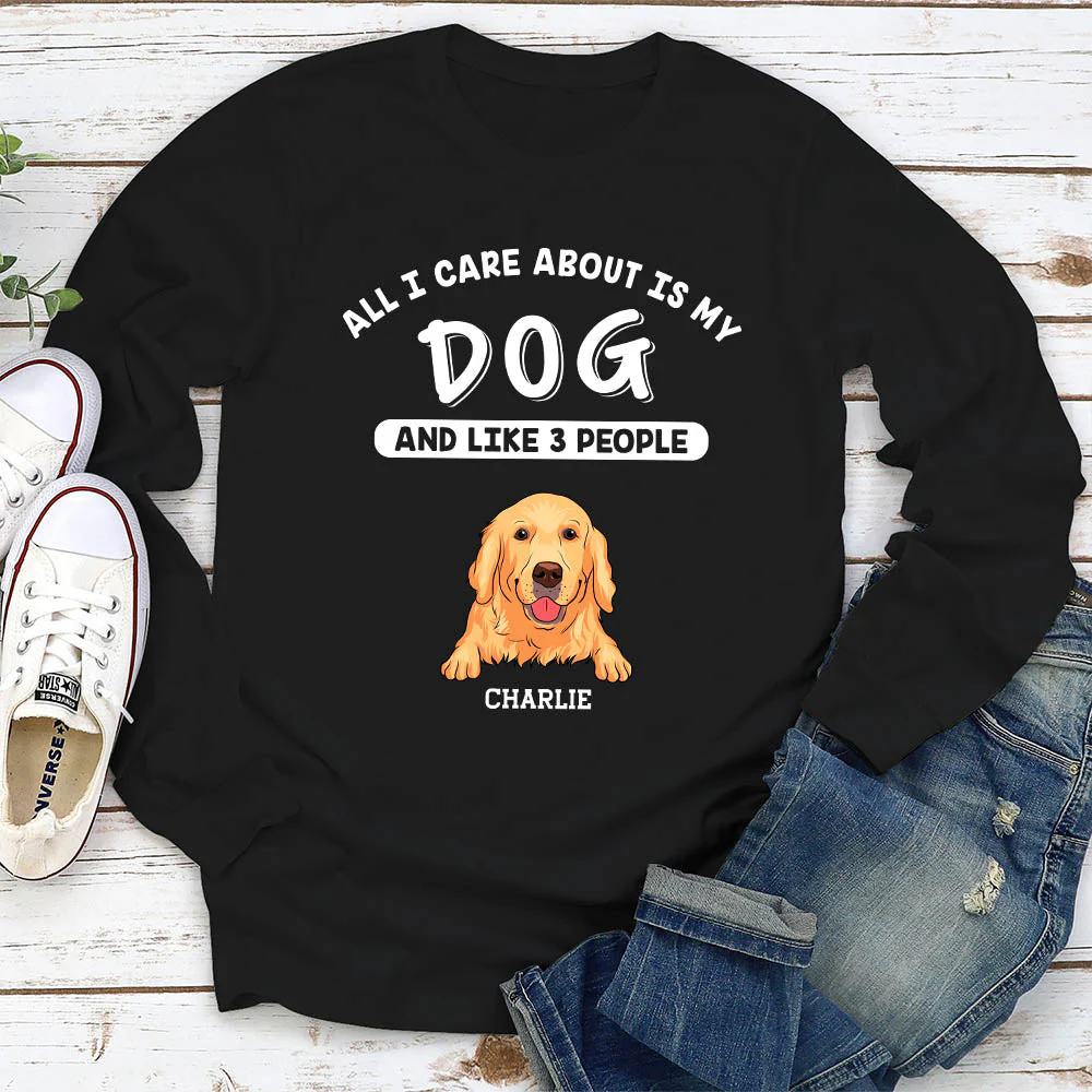 Dog And 3 People - Personalized Custom Long Sleeve T-shirt - Image 4