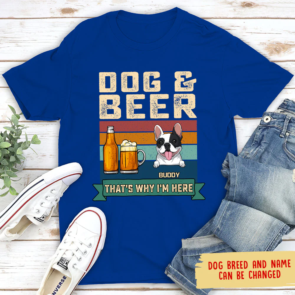 Dog And Beer - Personalized Custom Unisex T-shirt - Image 2